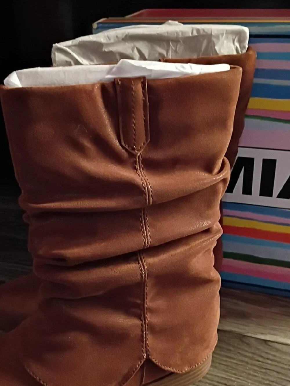 Classic Slouchy Ankle Booties in Cognac Brown